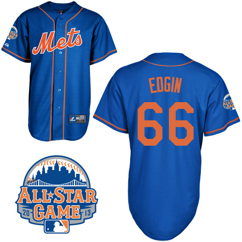 Josh Edgin #66 MLB Jersey-New York Mets Men's Authentic All Star Blue Home Baseball Jersey